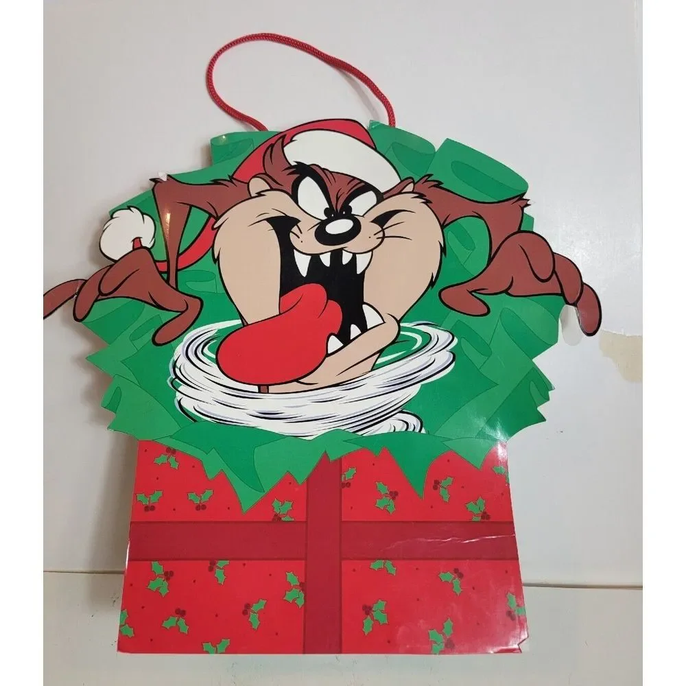 Looney Tunes Taz Bag Vintage 1997 1990s Cleo Inc. Tasmanian Devil Christmas Xmas